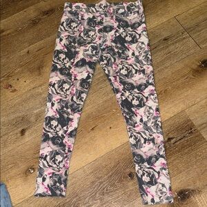 American Eagle Outfitters Floral Hi-Rise Leggings - Black, Pink, Cream